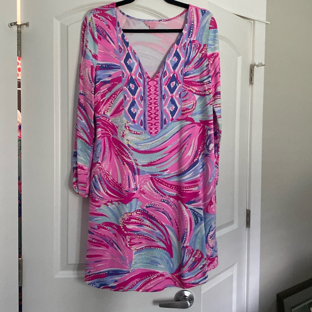 Lilly Pulitzer Pink and Blue Patterned Dress